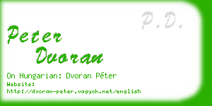 peter dvoran business card